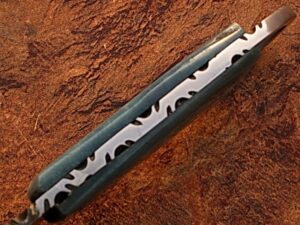 White Deer Damascus Tanto Tracker Camel Bone Handle in Blue Color 1095 HC Steel