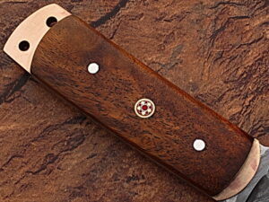 WHITE DEER Damascus Steel TANTO Point Hunting Knife Cocobolo Wood Handle 1095HC