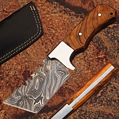 DAMASCUS STEELTRACKER KNIFE TANTO BLADE