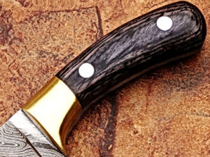 White Deer Custom Made Damascus Steel  Exotic Wood handle Buffalo Skinner