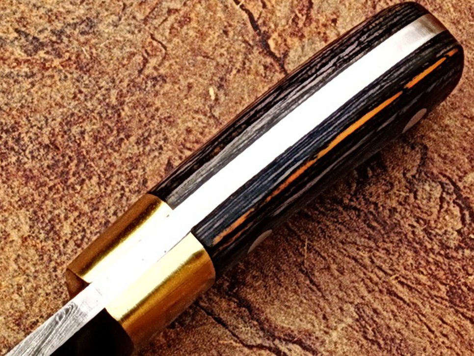 White Deer Custom Made Damascus Steel  Exotic Wood handle Buffalo Skinner