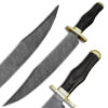 Whit Deer Damascus Steel  Steel Laredo Bowie Black Micarta  wood Handle