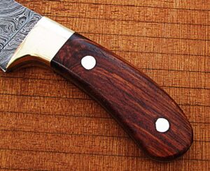 CUSTOM MADE DAMASCUS BUFFALO SKINNER KNIFE