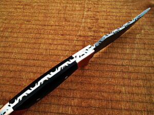 White Deer Deplorables Damascus Bowie Knife Buffalo Horn&Copper Bolster Trailin