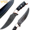 White Deer Deplorables Damascus Bowie Knife Buffalo Horn&Copper Bolster Trailin