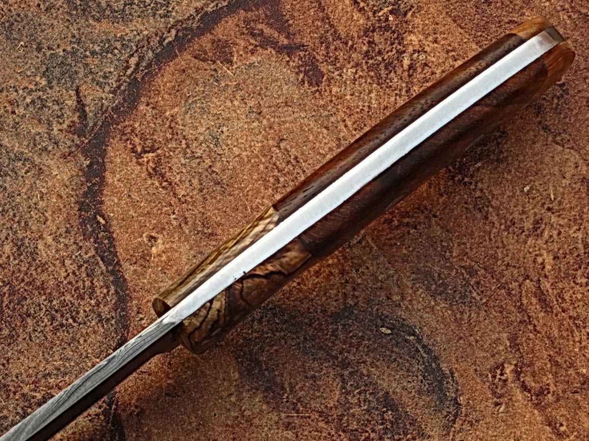 White Deer Exclusive Damascus Steel Bowie Knife With Rose Wood & Burl Olive Wood