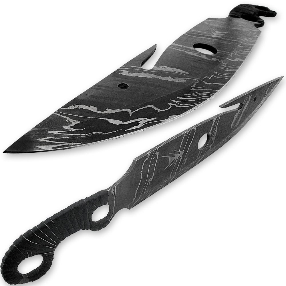 Damascus Hunter Knife Destiny Dagger 1095HC Forge BLOSSOM Pattern Steel Replica