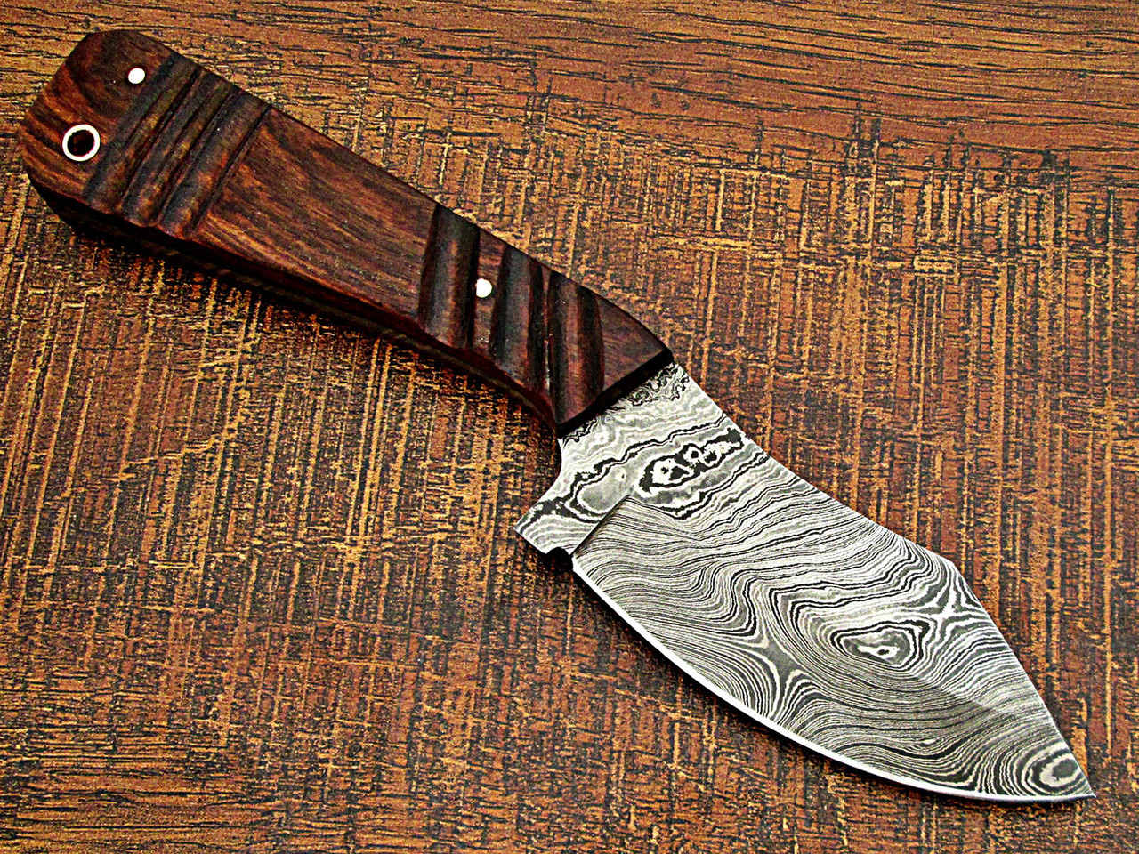 WHITE DEER SPEY BLADE Damascus Steel Hunting Skinner Knife Cocobolo Hardwood Handle