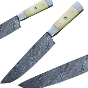 Damascus Steel Chef Knife (Camel Bone Handle)