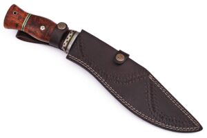 Hand Made Damascus Steel Kukri Knife Cocco Bolo Wood Handle Damascus Boster