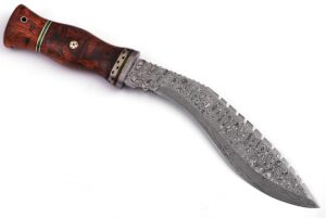 Hand Made Damascus Steel Kukri Knife Cocco Bolo Wood Handle Damascus Boster