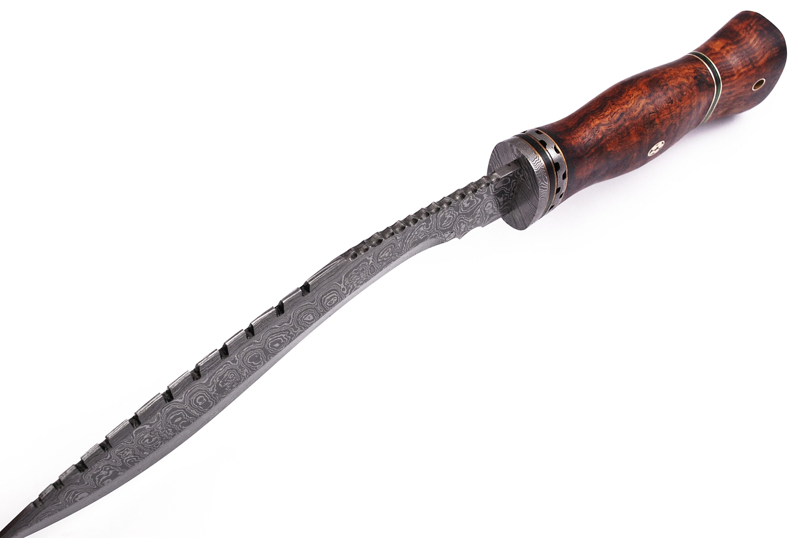 Hand Made Damascus Steel Kukri Knife Cocco Bolo Wood Handle Damascus Boster