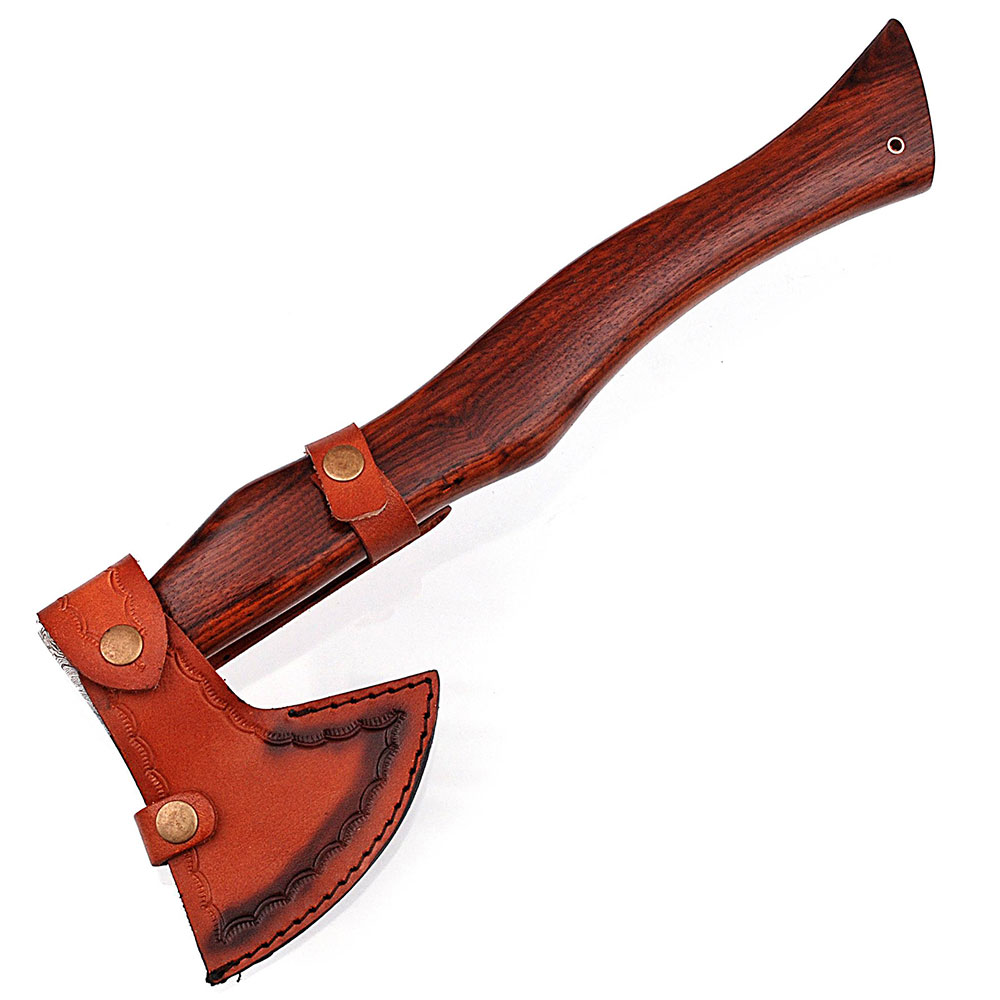 WHITE DEER Hand Forged Viking Axe With Custom Damascus Steel Head