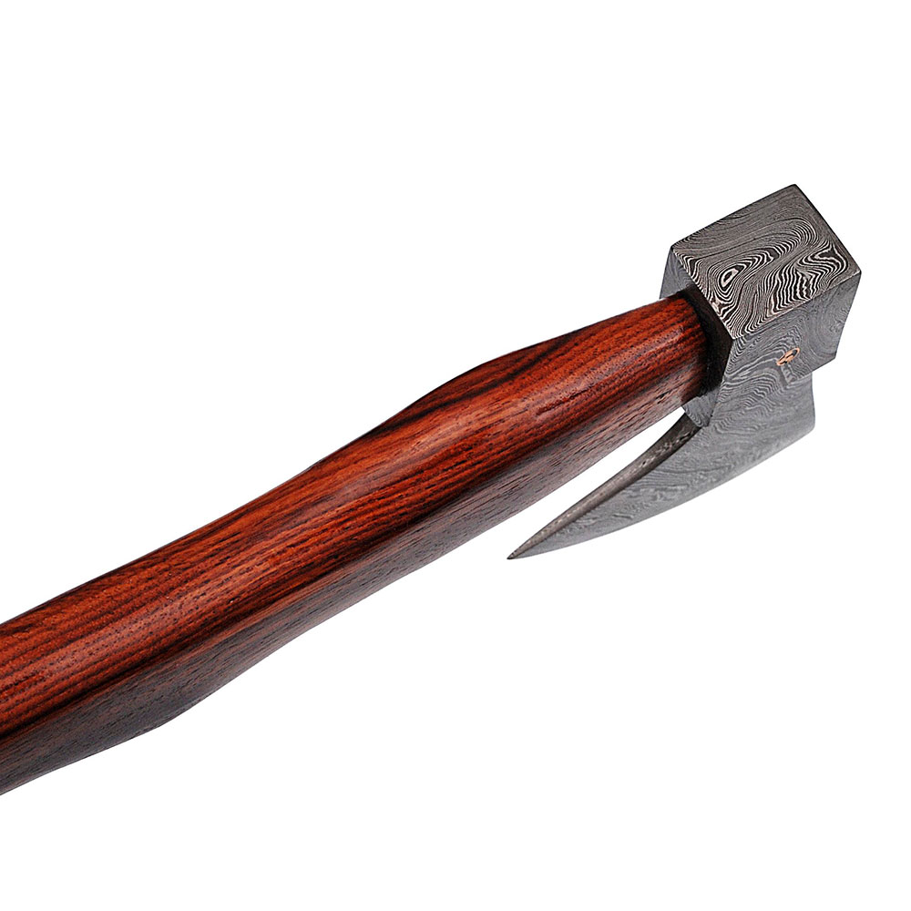 WHITE DEER Hand Forged Viking Axe With Custom Damascus Steel Head