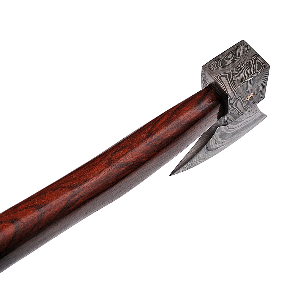 WHITE DEER Hand Forged Viking Axe With Custom Damascus Steel Head Cocobolo Wood Handle