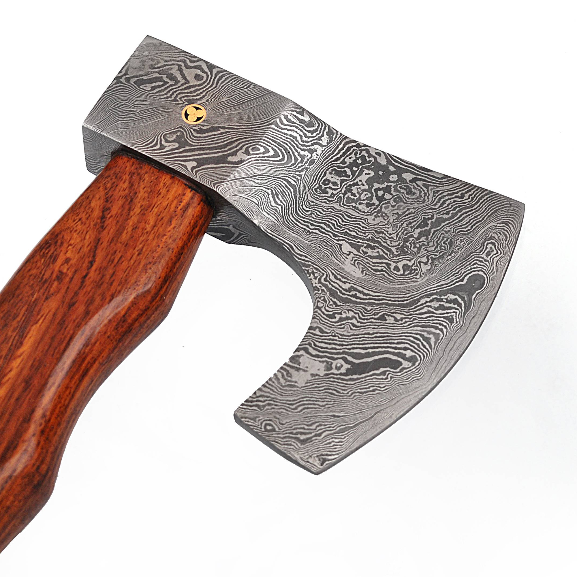 WHITE DEER Hand Forged Viking Axe Custom Damascus Steel Head