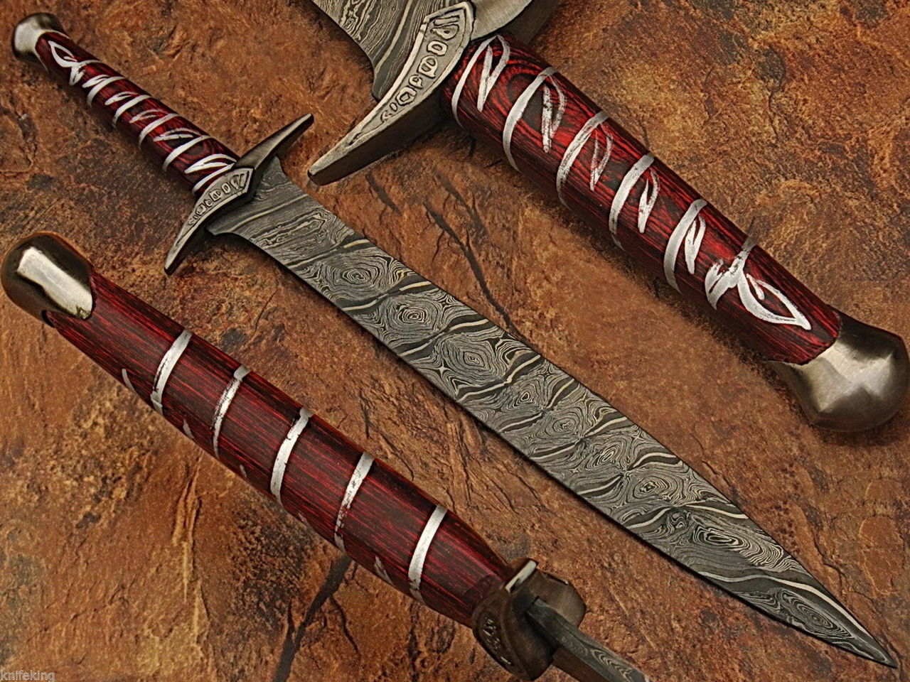Custom Made Damascus Steel Fantasy Sword Hand Made