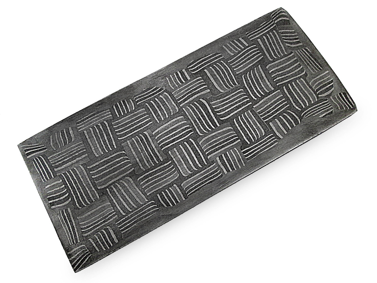 White Deer Basket Weave Pattern Welded Mosaic Damascus Steel Billet MOST RARE FORM 5.39mm Thick