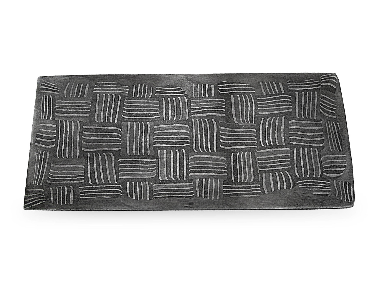 White Deer Basket Weave Pattern Welded Mosaic Damascus Steel Billet MOST RARE FORM 5.39mm Thick