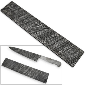 White Deer Damascus Steel LONG FIRE Pattern Billet Forge Welded 10in x 2in x 5.5mm Raw