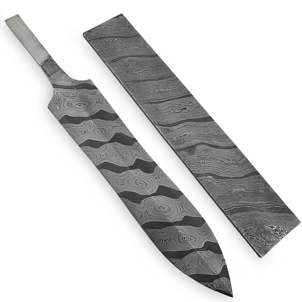 White Deer Damascus Steel TIGER STRIPE Pattern Billet Forge Welded 10in x 2in x 5.5mm Raw