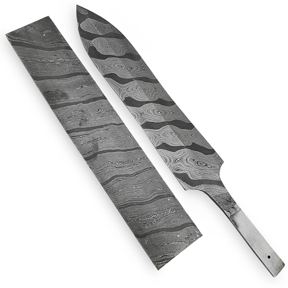White Deer Damascus Steel TIGER STRIPE Pattern Billet Forge Welded 10in x 2in x 5.5mm Raw