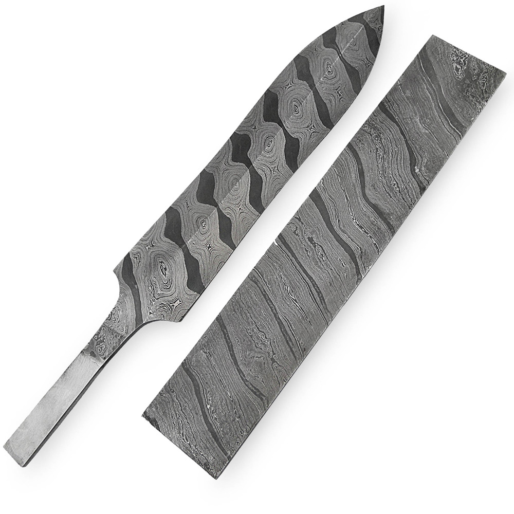 White Deer Damascus Steel TIGER STRIPE Pattern Billet Forge Welded 10in x 2in x 5.5mm Raw