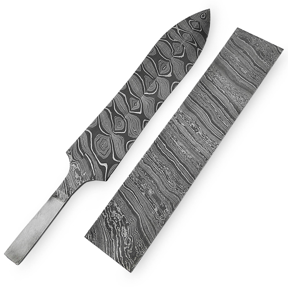 White Deer Damascus Steel DIAMOND BACK Pattern Billet Forge Welded 10in x 2in x 5.5mm Raw
