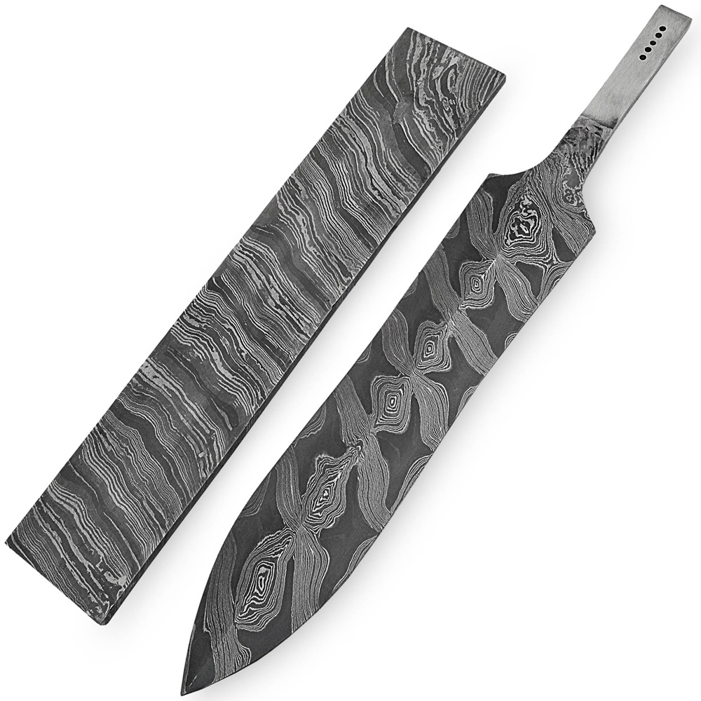White Deer Damascus Steel LEOPARD PRINT Pattern Billet Forge Welded 10in x 2in x 5mm Raw