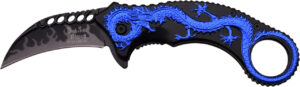 Dark Side Blades Blue Dragon Spring Assisted Knife w Finger Hole