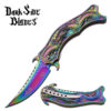 DARK SIDE BLADES Dragon Mirror Rainbow Titanium Blade Folding Pocket Knife