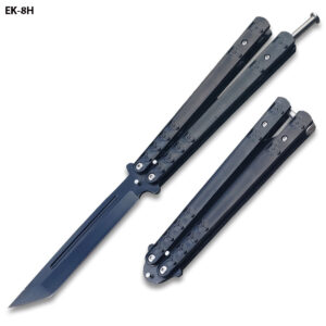 Lion Head Swift Black Balisong  Butterly Knife Tanto Blade
