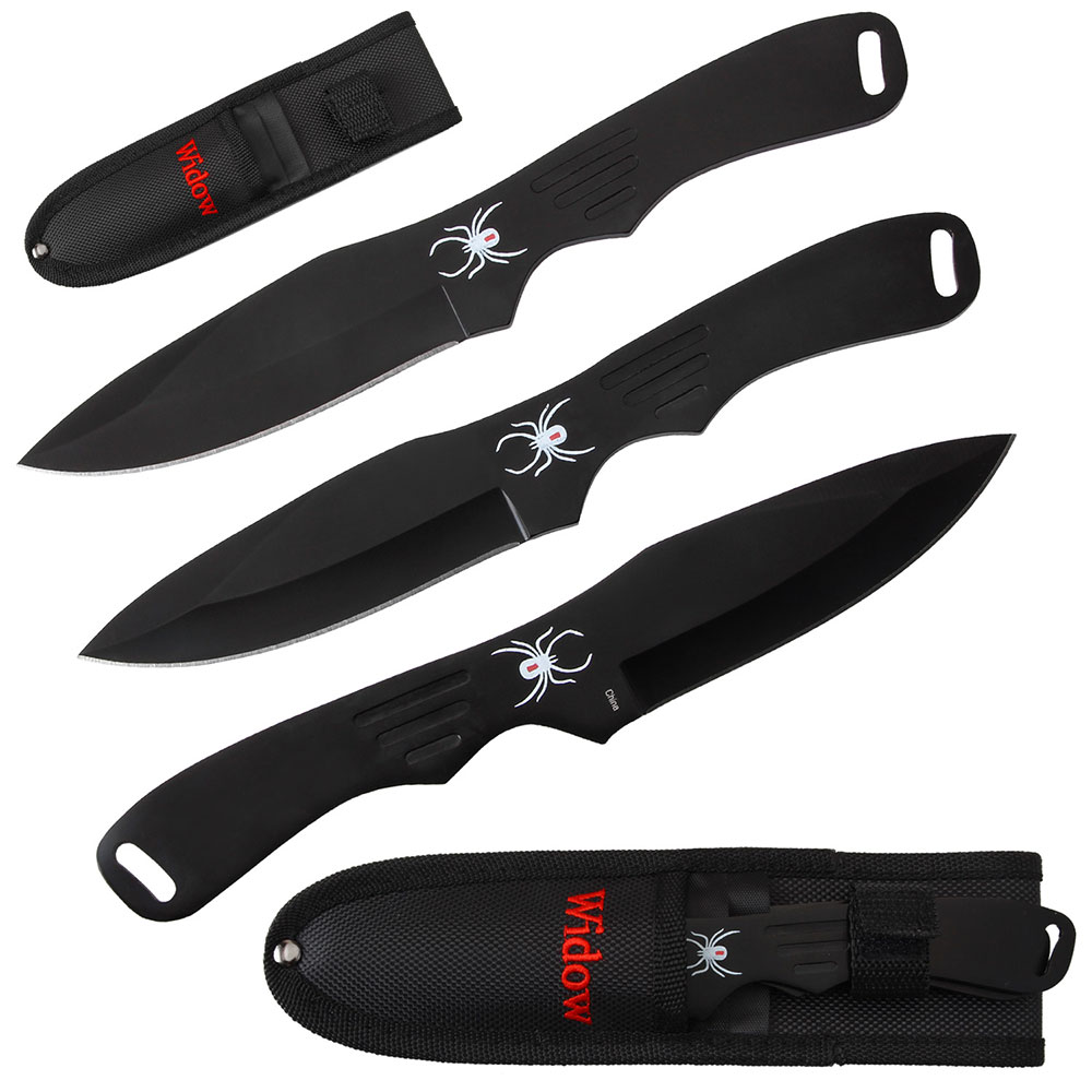 Spider Throwing Knives Set Black