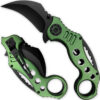 Tactical Extreme Karambit Knife | Spring Assisted Blade Green Handle