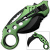 Tactical Extreme Karambit Knife | Spring Assisted Blade Green Handle