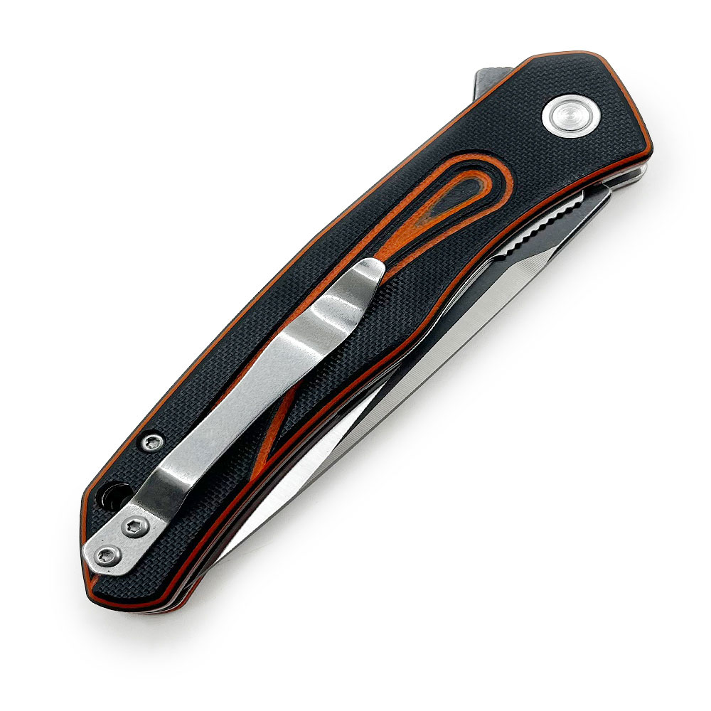 G-10  Ball Bearing opening  Folding Knife Black & Red Handle