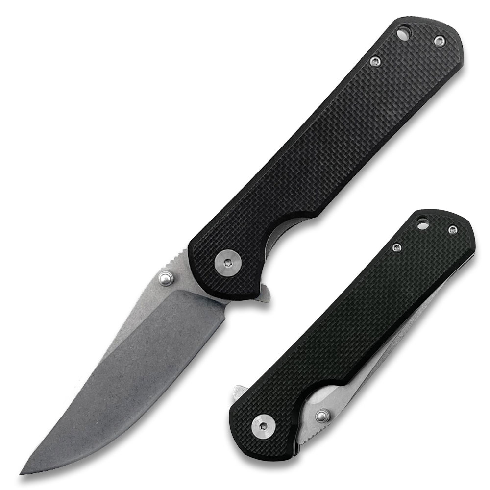 G-10  Ball Bearing opening  Folding Knife Black Handle