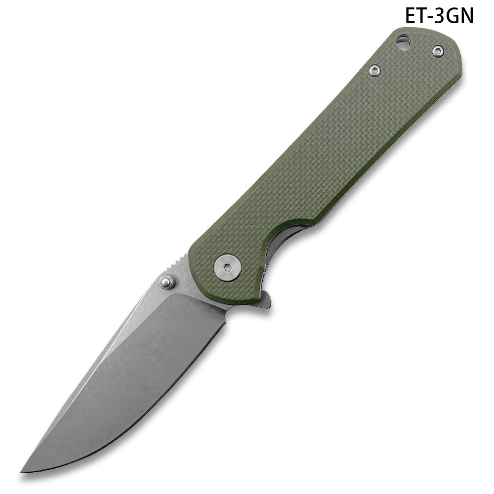 G-10  Ball Bearing opening  Folding Knife Green Handle