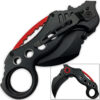 Tactical Extreme Karambit Knife | Spring Assisted Blade Black & Red Handle
