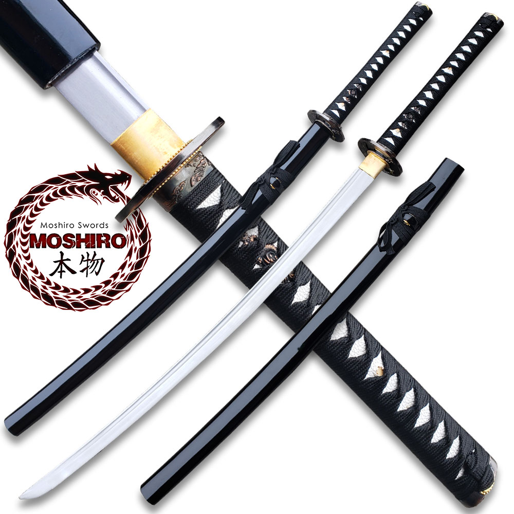 Moshiro Handmade Samurai Katana Black Sharp Edge 1045 Steel