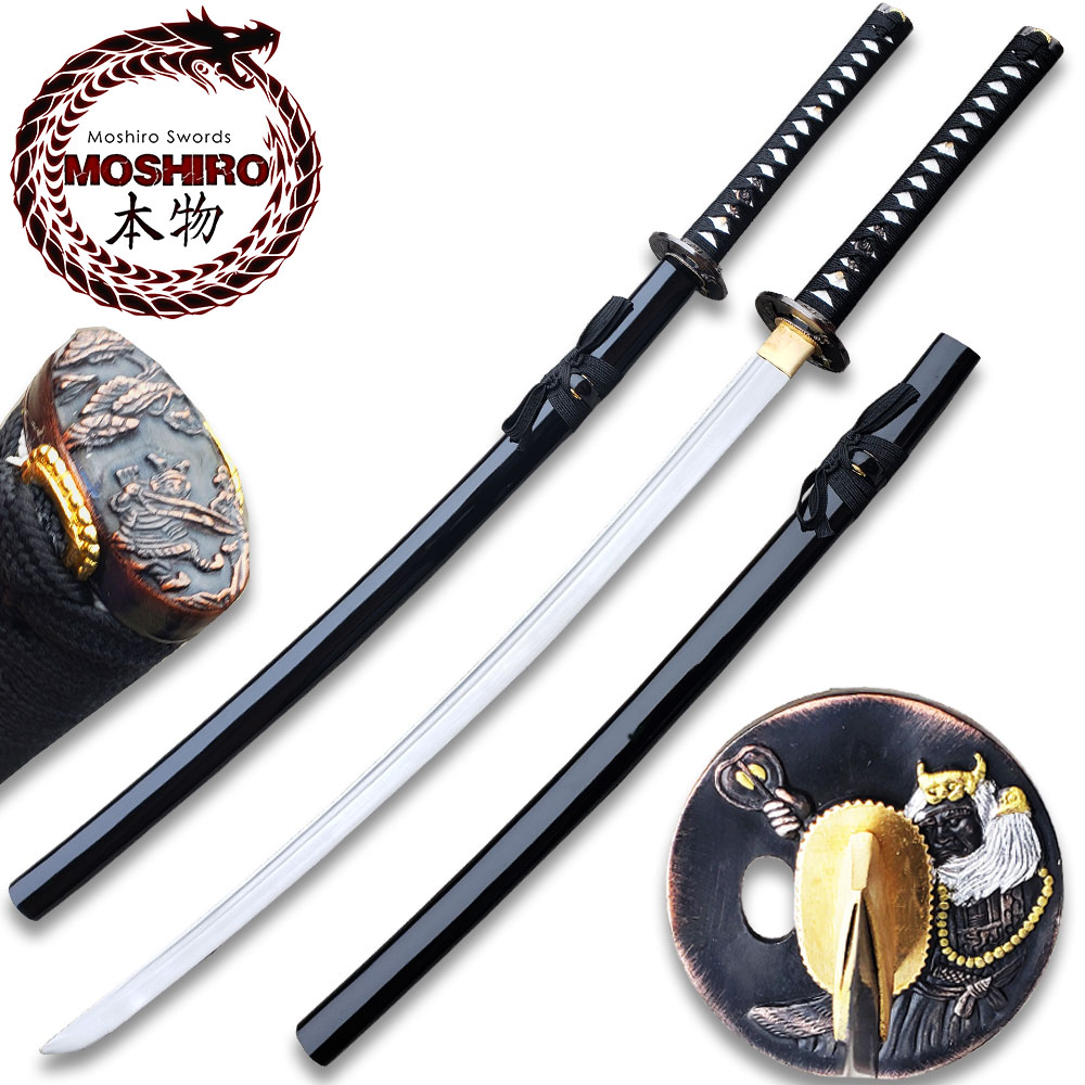 Moshiro Handmade Samurai Katana Black Sharp Edge 1045 Steel