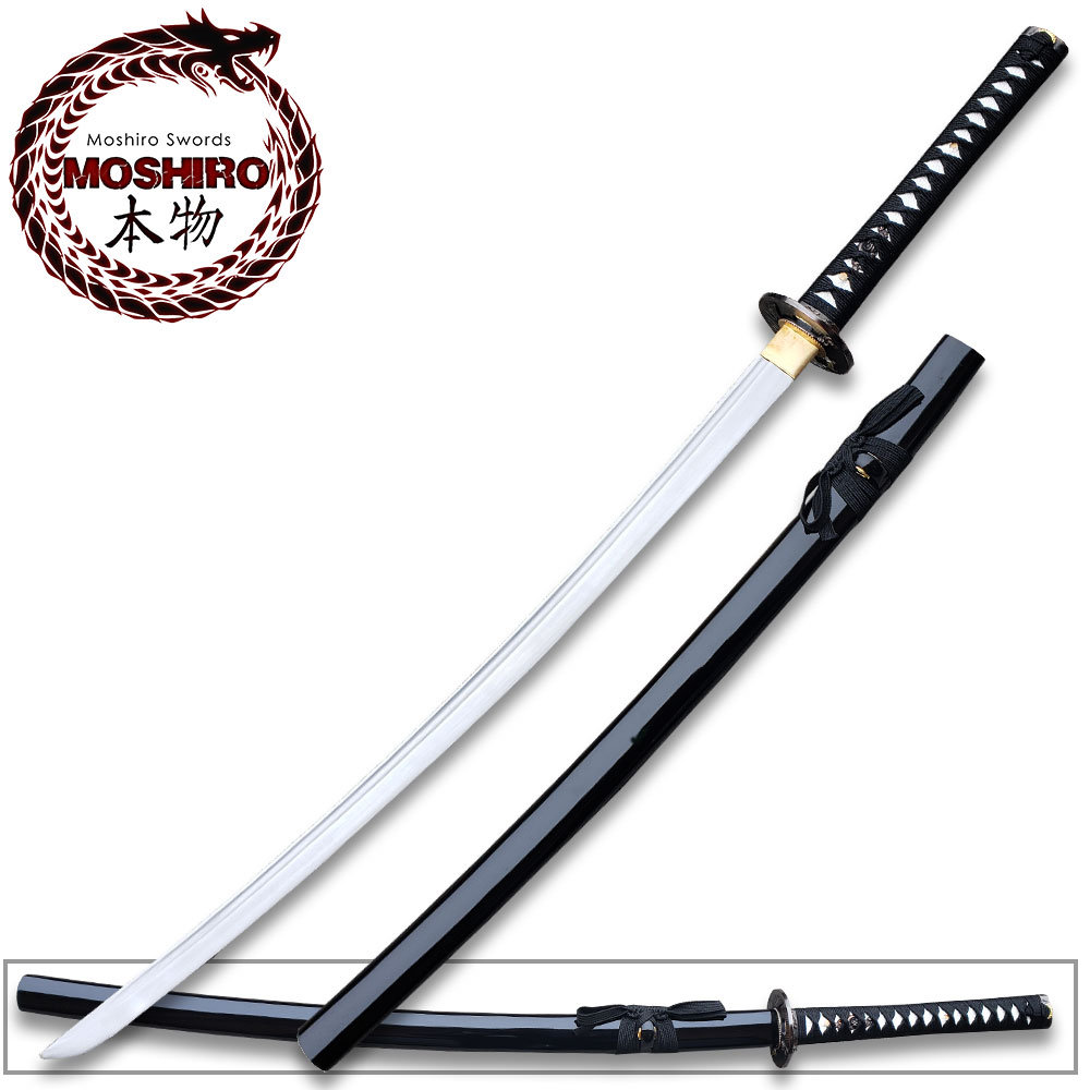 Moshiro Handmade Samurai Katana Black Sharp Edge 1045 Steel