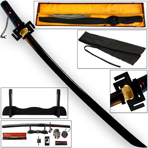 Black Ichigo Sword Inspired by Anime Handmade FULL TANG Katana