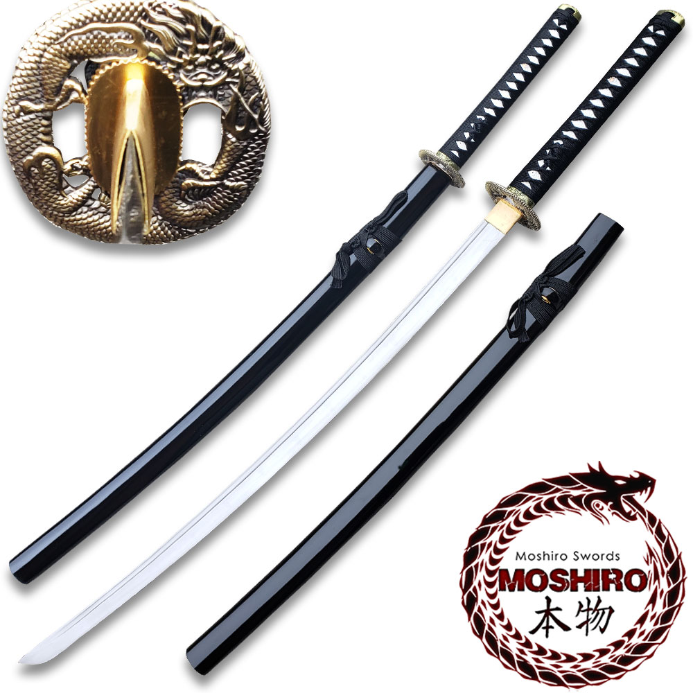 Black Moshiro  Honmono Functional Japanese Sword Sengoku Warrior Katana