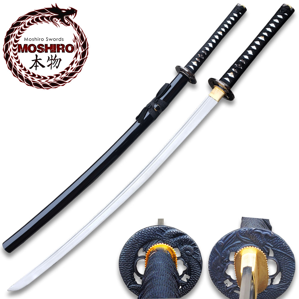 Moshiro Honmono Functional Japanese Sword Sengoku Warrior Katana Black