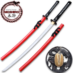 Red  Moshiro  Honmono Functional Japanese Sword Sengoku Warrior Katana