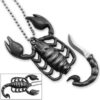 Scorpion Sting Neck Knife Necklace Pendant w Ball Chain All Metal