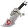 God Of War Twin Blade Short Dagger Set w Wall Plaque Steel Chain Linked