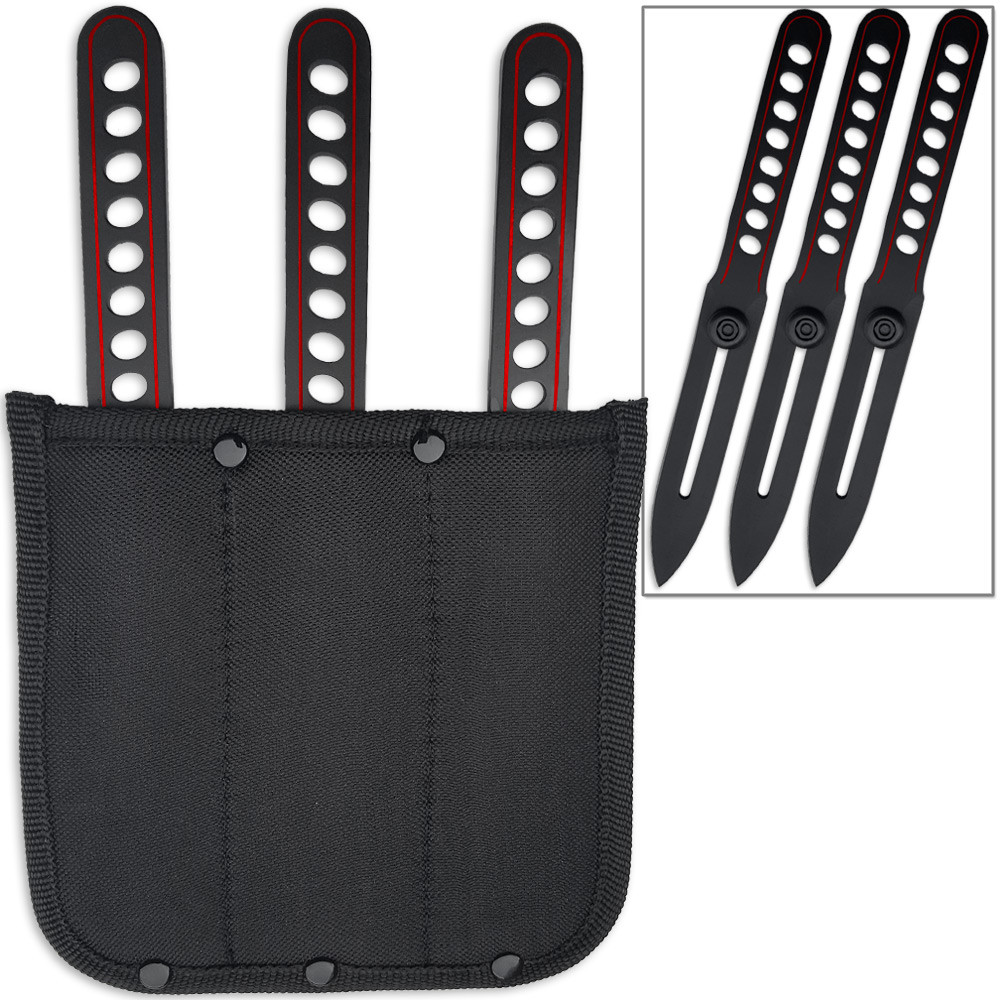 Competition Red Line Thrower Set Knives Precision Throwing Adjustable Counter Weight