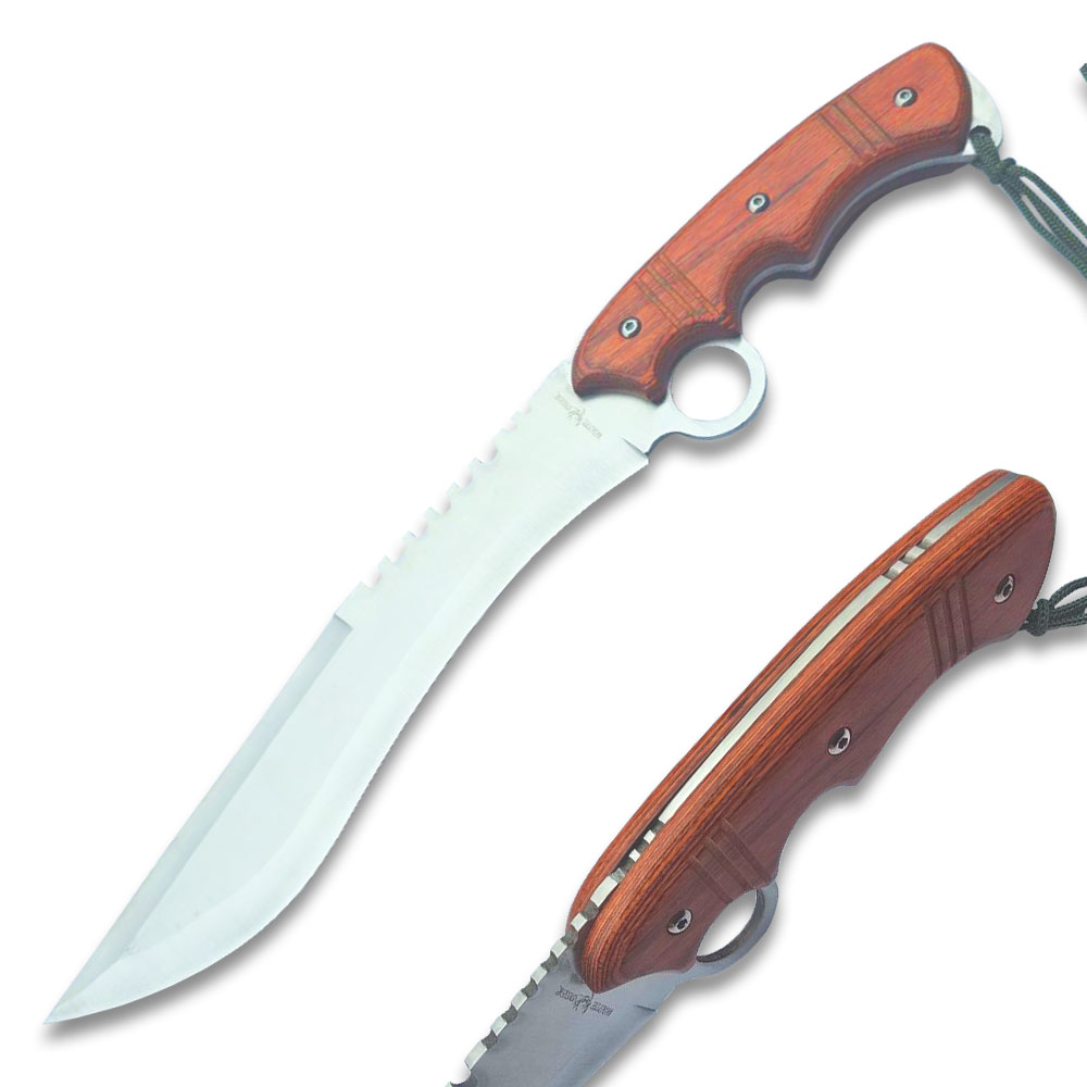 Devastator Silver Bowie Survival Military Fix Blade Full Tang Knife w/Sheath